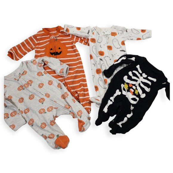 Carters Halloween Baby Sleep & Play Bundle Newborn & 3M Cotton & Polyester Ghost - Picture 1 of 9